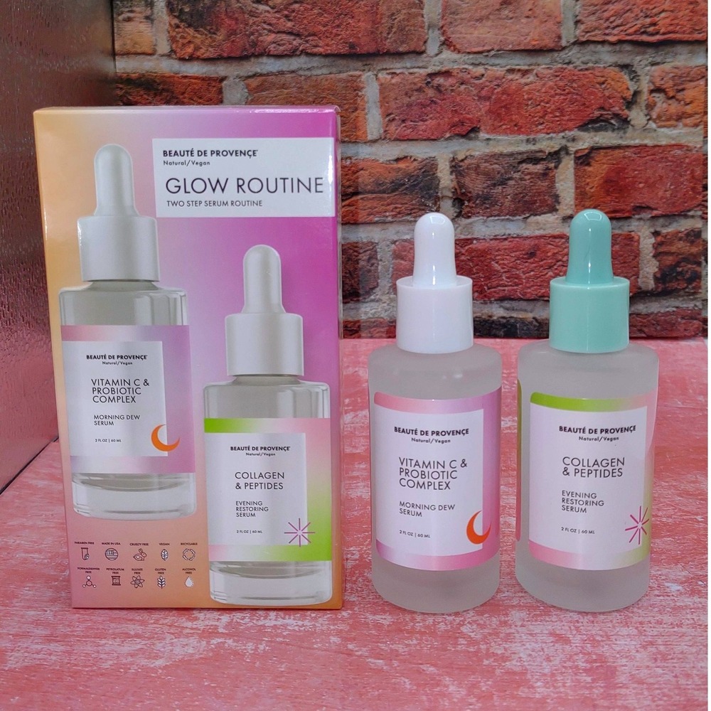 Provence Beauty Glow Routine 2 Step Serum Vitamin C, Collagen, Peptides Skincare - Picture 5 of 6